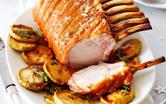 Pork Rack Roasted Apples Recipe