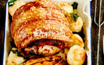 Roasted Pork Leg & Crackling & Roasted Vegetables Photograph