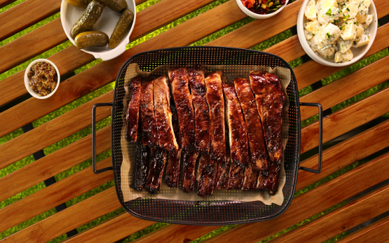 Sticky BBQ Pork Ribs & Potato Salad